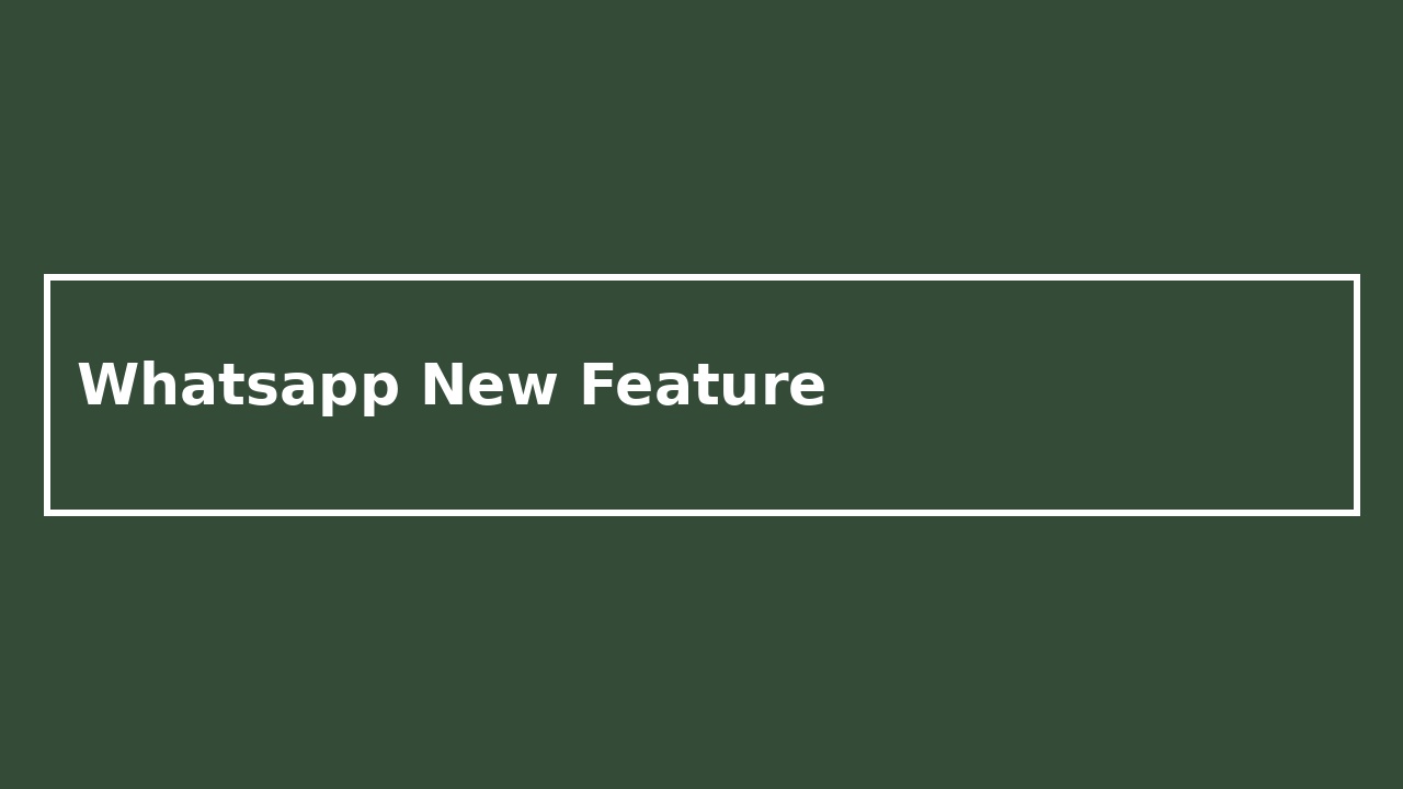 WhatsApp New Feature